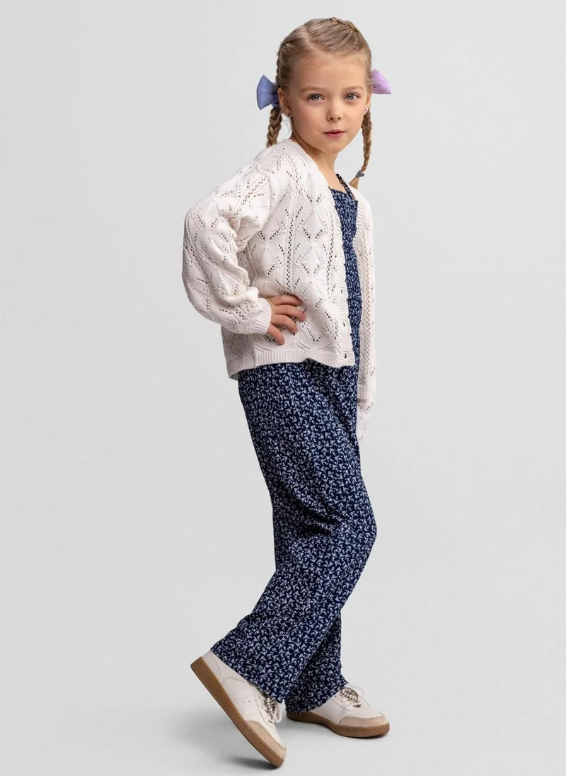 مينوتي Girls white cotton button front cardigan long sleeve 3m to 7 years